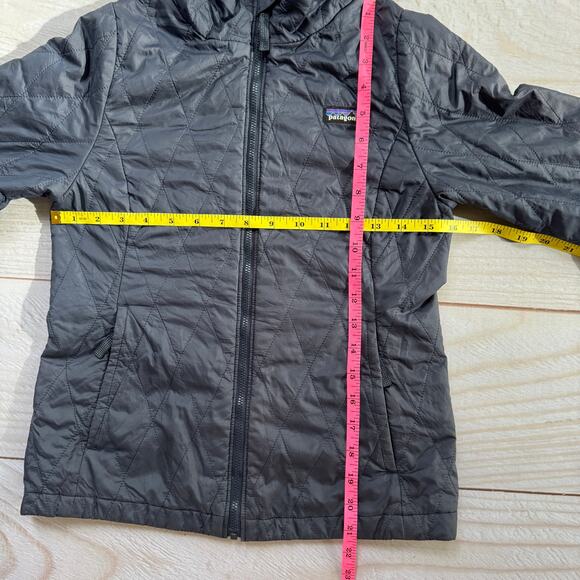 Patagonia Kids Nano Puff Primaloft Jacket Size M (10) Diamond Quilted Navy Blue - Picture 6 of 11